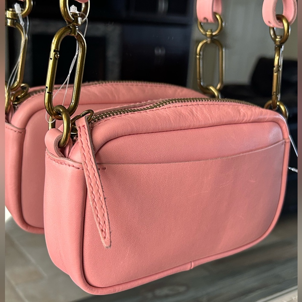Madewell The Leather Carabiner Mini Crossbody Bag in Pink / Dried Blossom NEW - Picture 8 of 16